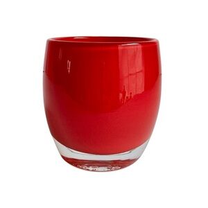 Glassybaby Red Votive Holder Seattle Sunset Pretty Handmade Handblown‎ Art Glass
